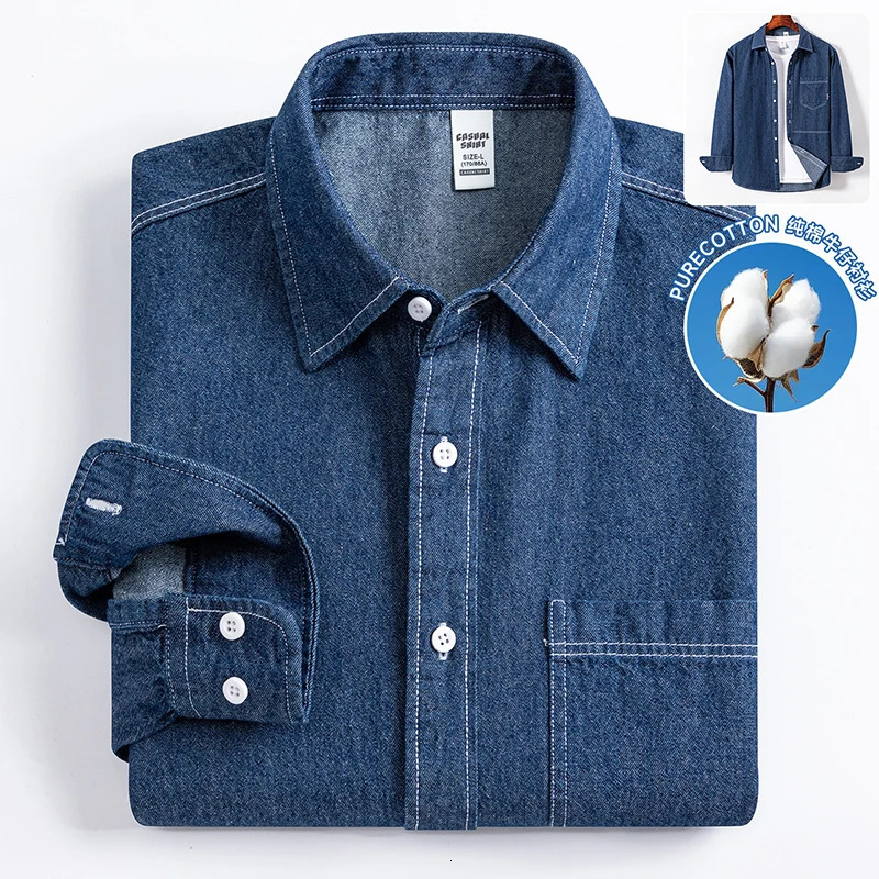 Denim LongSleeve Double or Single Pocket n Shirt Classic 100 Cotton Fashion Embroider Comfortable Clothes 251029