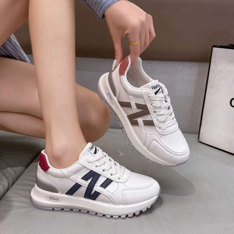 Genuine Leather White Sneakers for Women 2025 Summer New Versatile Casual Sports Lightweight Breathable Cushioned Shoes