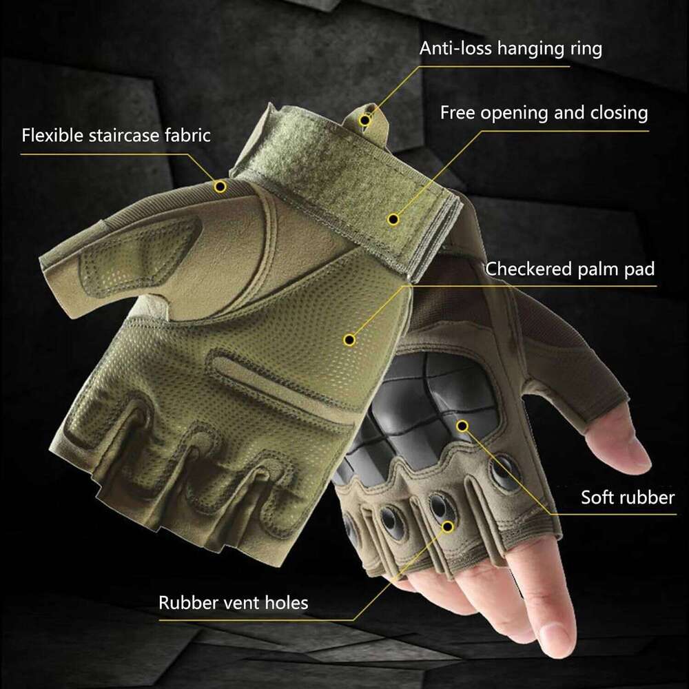 Outdoor Tactical Motorcycle Half Finger Military Men Women Combat Shooting Hunting Fiess Gloves