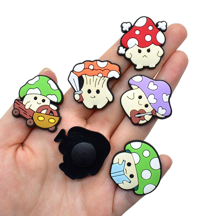 cute shoe part accessories DIY decoration buckle pvc soft reusable hole shoe flowers charms pin button