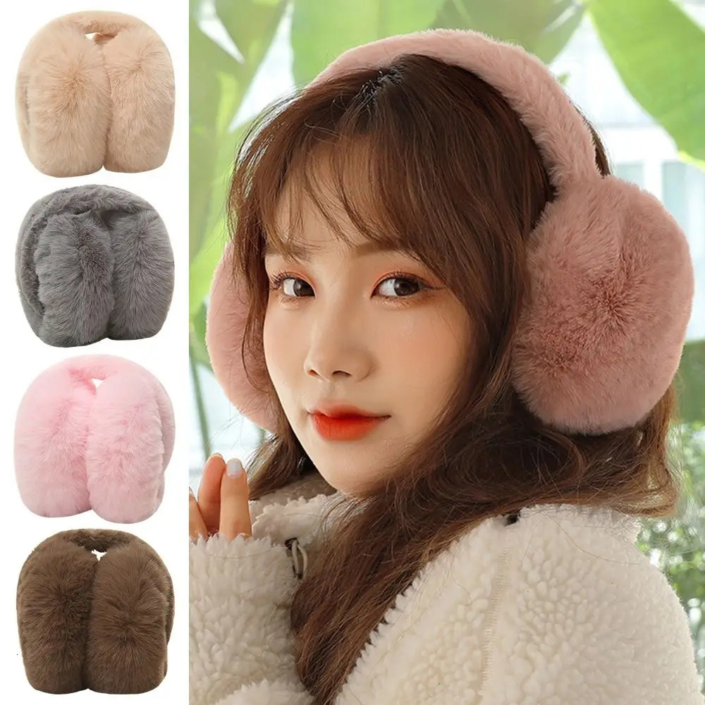 Fashion Portable Earmuffs Outdoor Cold Protection Women Men Faux Fur EarMuffs Foldable Earflaps Soft Plush Earmuffs 251029