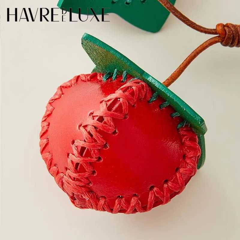 Persimmon charm cow leather fashion highend tomato keychain decoration pendant good things come to pair bag accessoriesW251029
