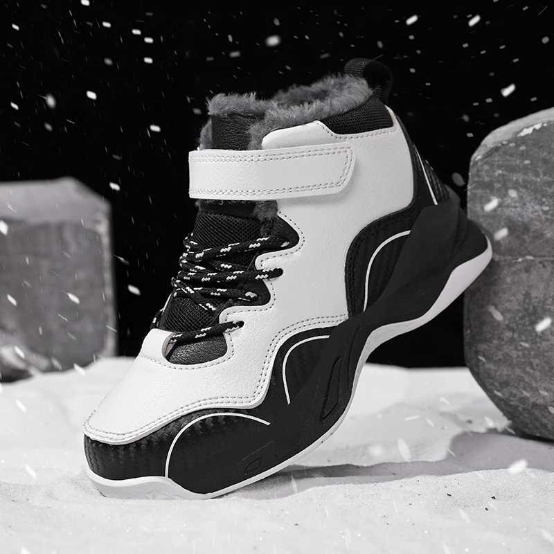 Luxury Boys Snow Boots Outdoor Children Plush Sneaker 2025 New PU Leather Nonslip Black Casual Sports Shoes for Boy L251028 XJ260303