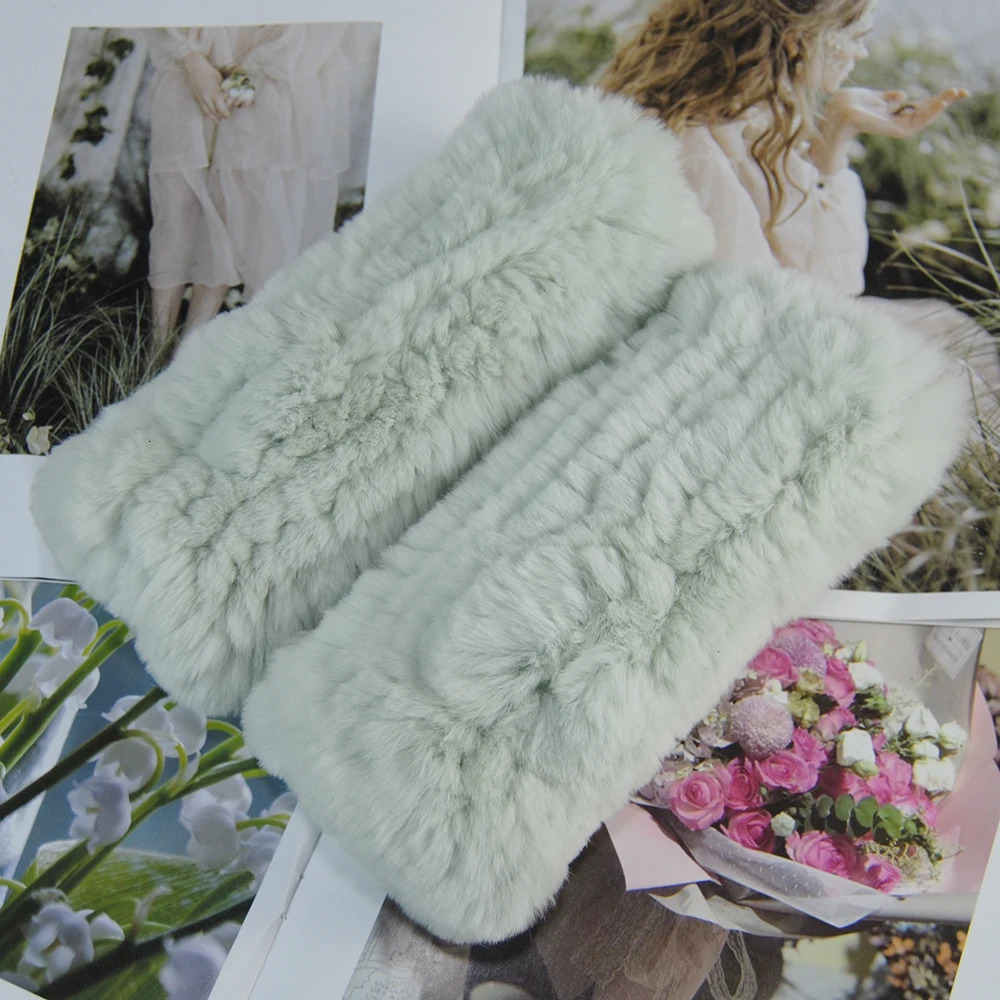 Winter Real Fur Golve Women Outdoor Warm 100 Real Rex Rabbit Fur Gloves Knit Thick Natural Soft Rex Rabbit Fur Mittens 251029