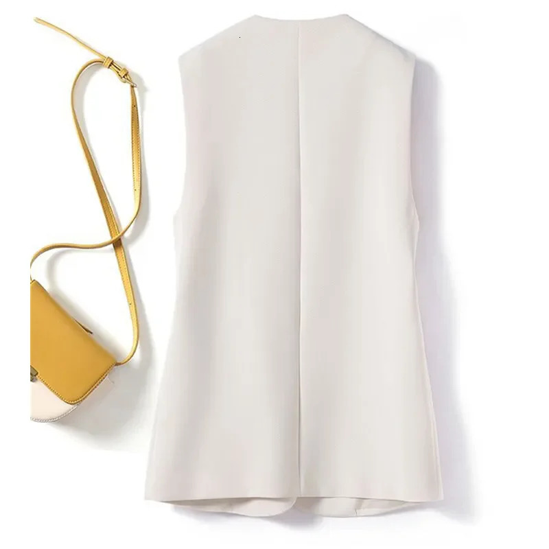 Womens Vest Jacket 2025 Korean Fashion Spring Summer Sleeveless Jacket Suit Vest Femme Blazer Waistcoat Tops 251029