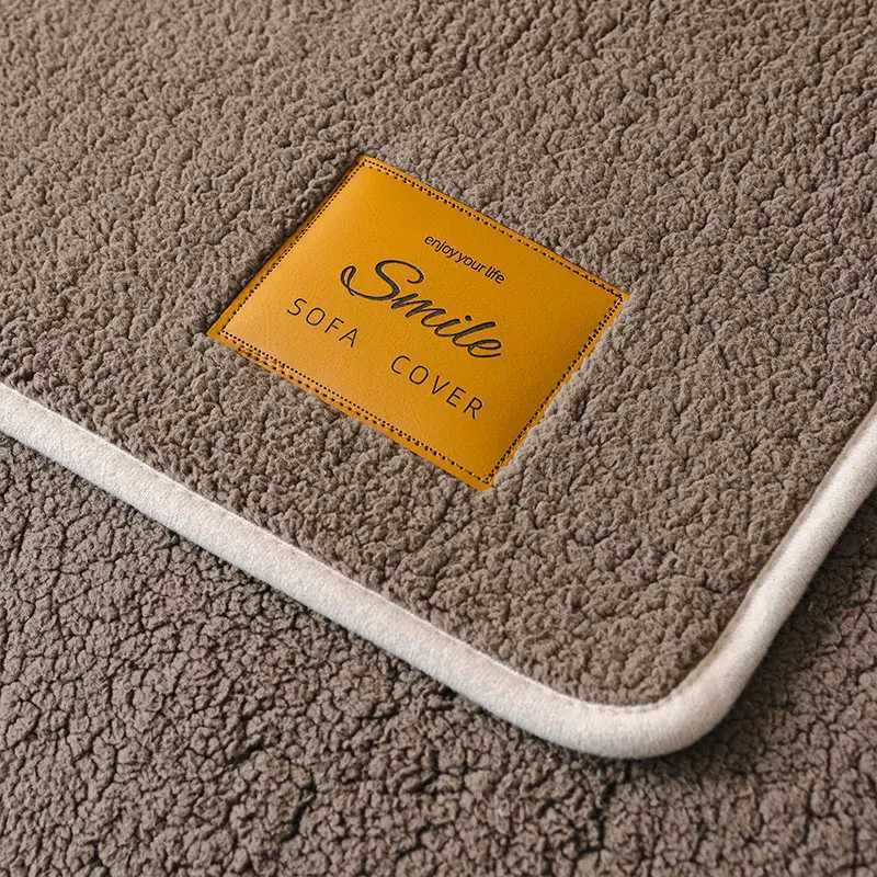 1PCAutumn and Winter Pure Color Simple Lamb Fleece Sofa Mat Universal Multi functional Sofa Mat C251028