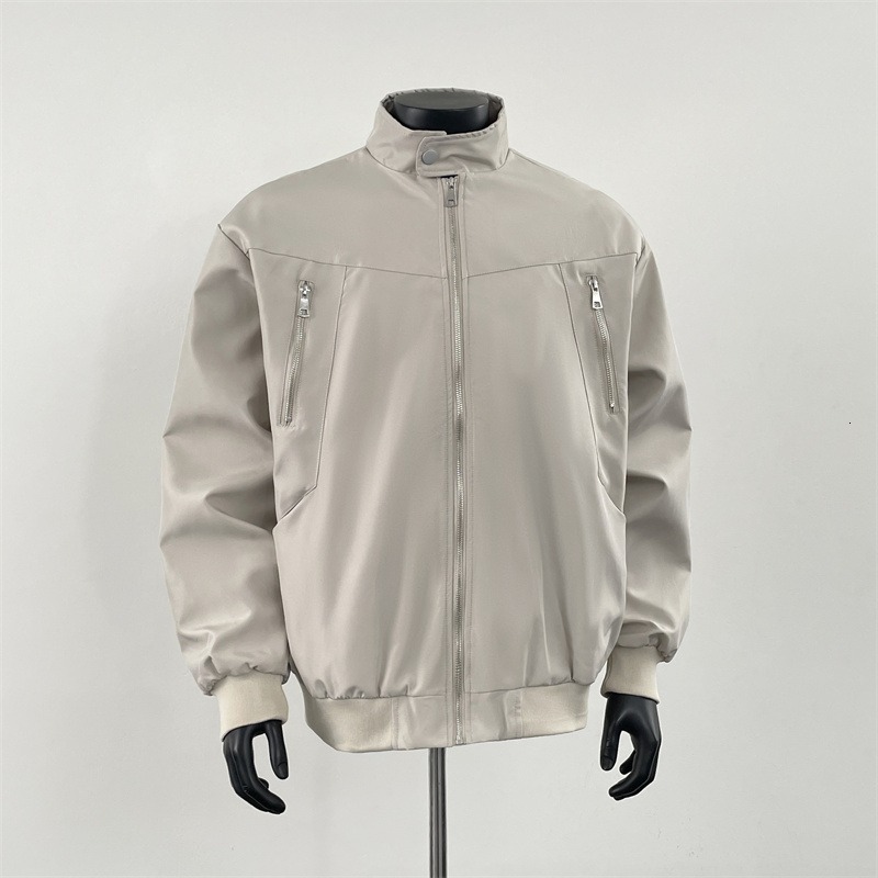 American High Street Stand Collar Workwear Pilot Jacket Men's Loose Trendy Designer Jacket Brand Zipper Design Baseball Jacket Coat Trendy