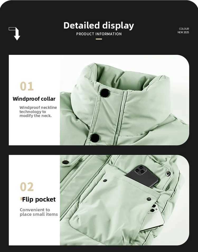 2025 Autumn Winter Sleeveless Parkas Men Popular Standup Collar Vest Mens Fashion Jacket Shoulder Casual Warm Windproof Vests W251029