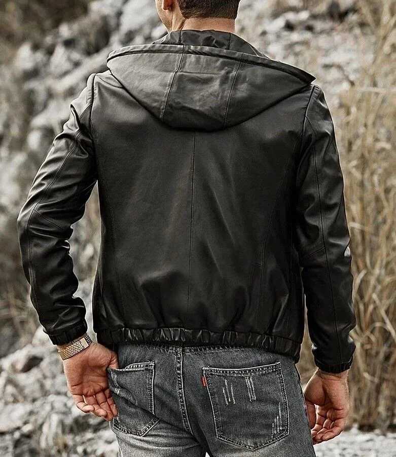 Casual Motorcycle PU Jacket Mens Autumn Fashion Leather Jackets Male Slim Hooded OutwearT251029
