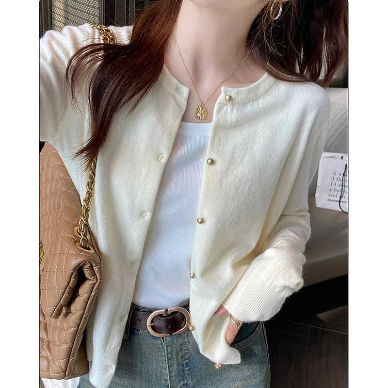 O Neck Basic Knitted Cardigan Women Spring Autumn Long Sleeve Button Solid Soft Sweater Korean Style Short Knitwear Tops FemaleT251028