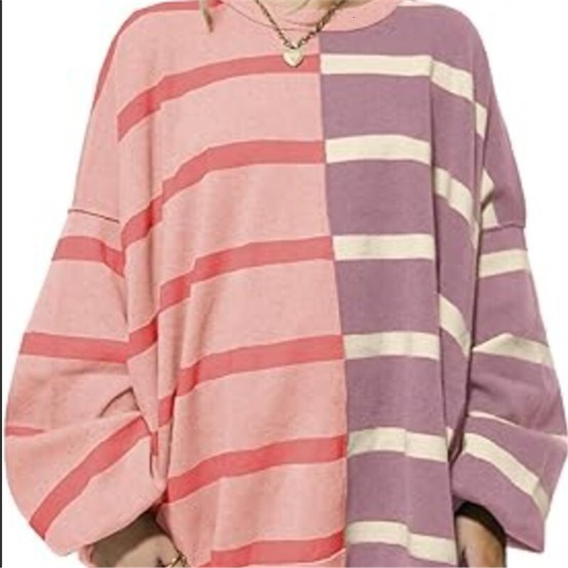 Designer hot selling European and American autumn and winter new striped knitted long sleeved women's sportswear