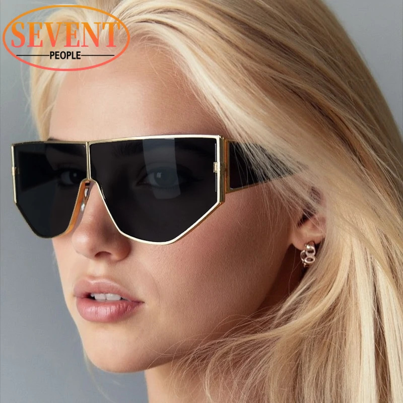 Fashion Y2K Punk Shield Sunglasse y Vintage Steampunk Sun Glasses For Lady Trendy Polygon Shades 251013