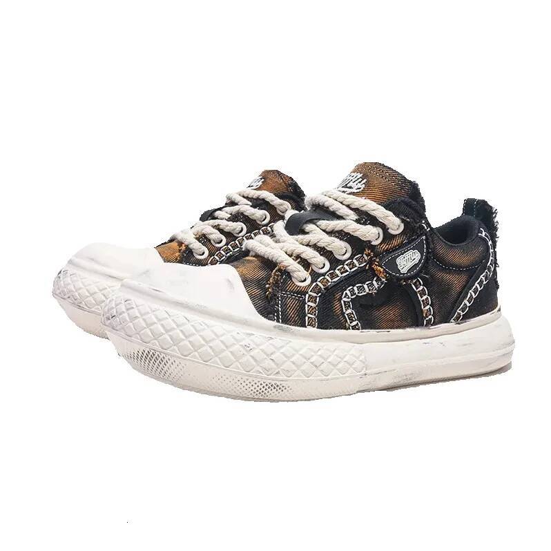 Jifffly Canvas Shoes for Couples 2025 New Trend Thick Sole Height Increasing Casual Versatile Low-top Sneakers Four-season Fit Easy-matching