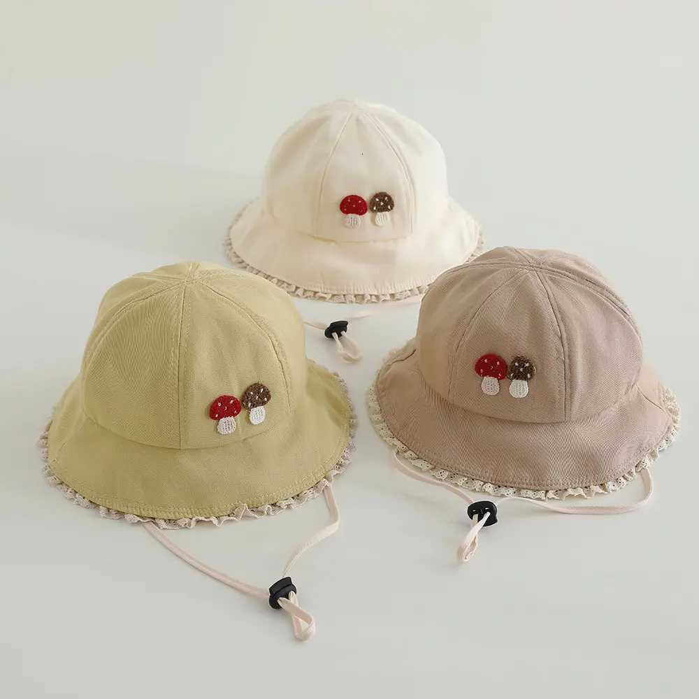 Panama Autumn Baby Bucket Hat For Girls Small Mushroom Cotton Toddler Sun Cap Children Beach Sun Hat251028