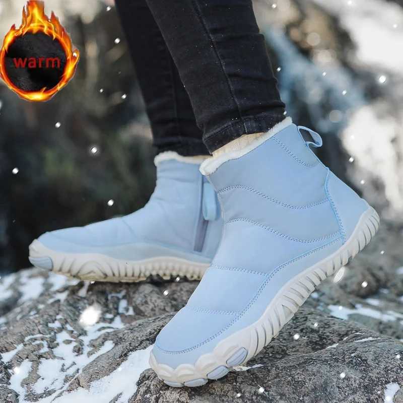 Women Men Barefoot Snow Boots Waterproof Warm Fur Shoes Non Slip Ankle Boots Comfort Zipper Cotton Boots Men Outdoor Work Shoes Z251029