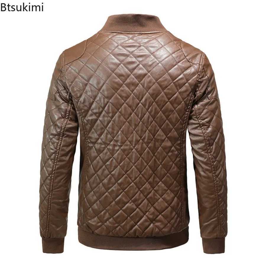 2025 New Mens Vintage Leather Jackets Autumn Winter Stand Collar Motorcycle Coats Men Casual PU Leather Outerwear Biker ClothesT251029