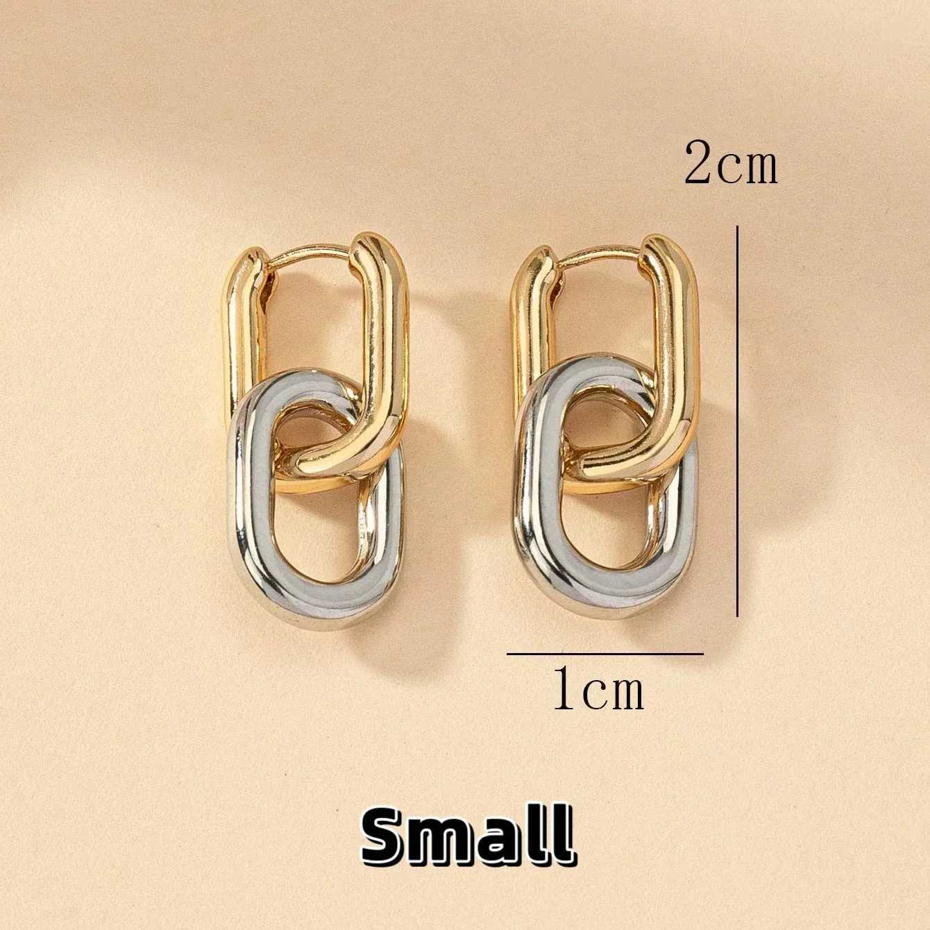 Minimalist Stainless Steel Fashion Gold Color U Shape Trendy Geometric Square Hoop Designer Earrings for Women Party JewelryW251029
