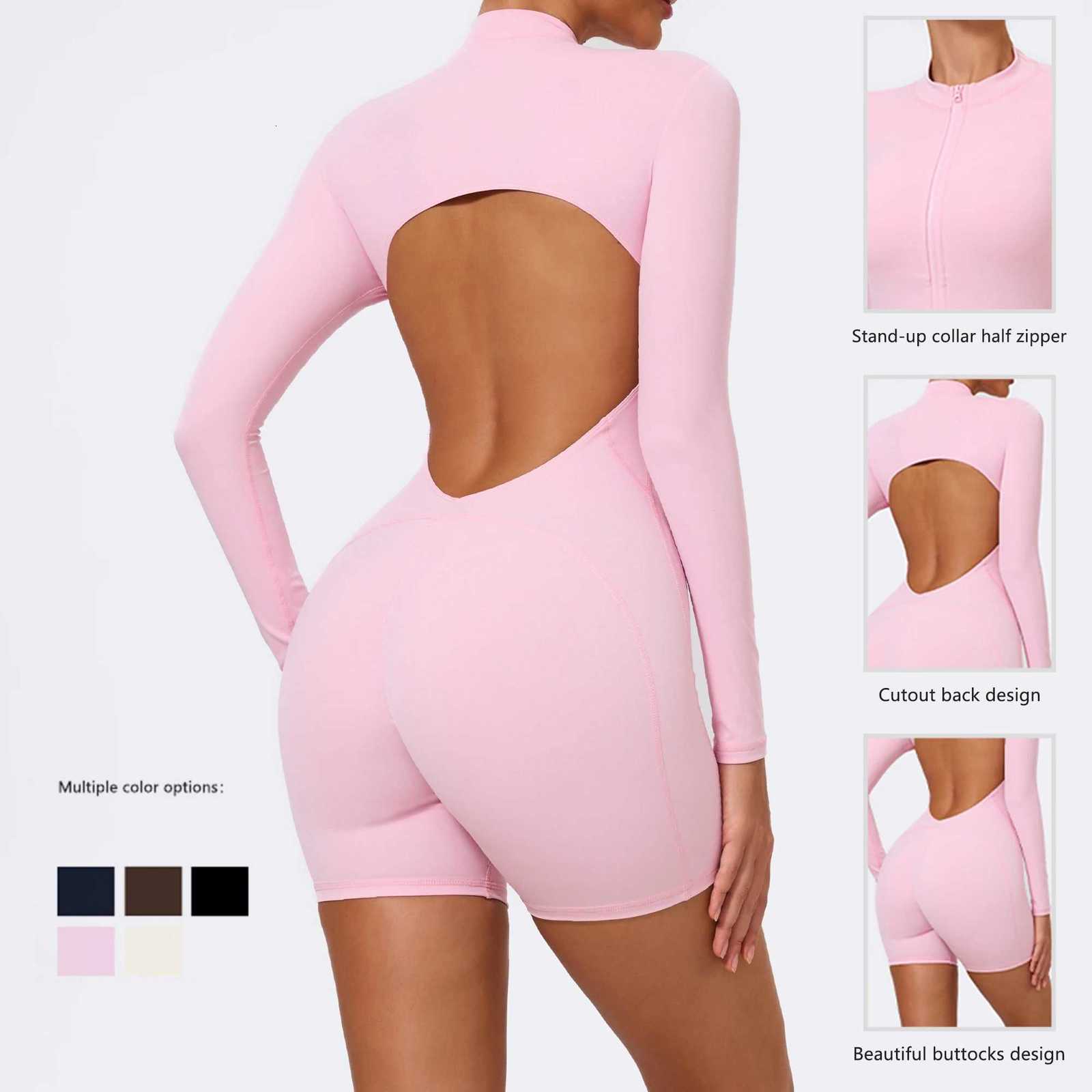 Ctenkevet New OnePiece Gym Yoga Overalls Women Backless Jumpsuit Female Fitness Shorts Tight Sportswear Sport Outfit For WomanXJ251029