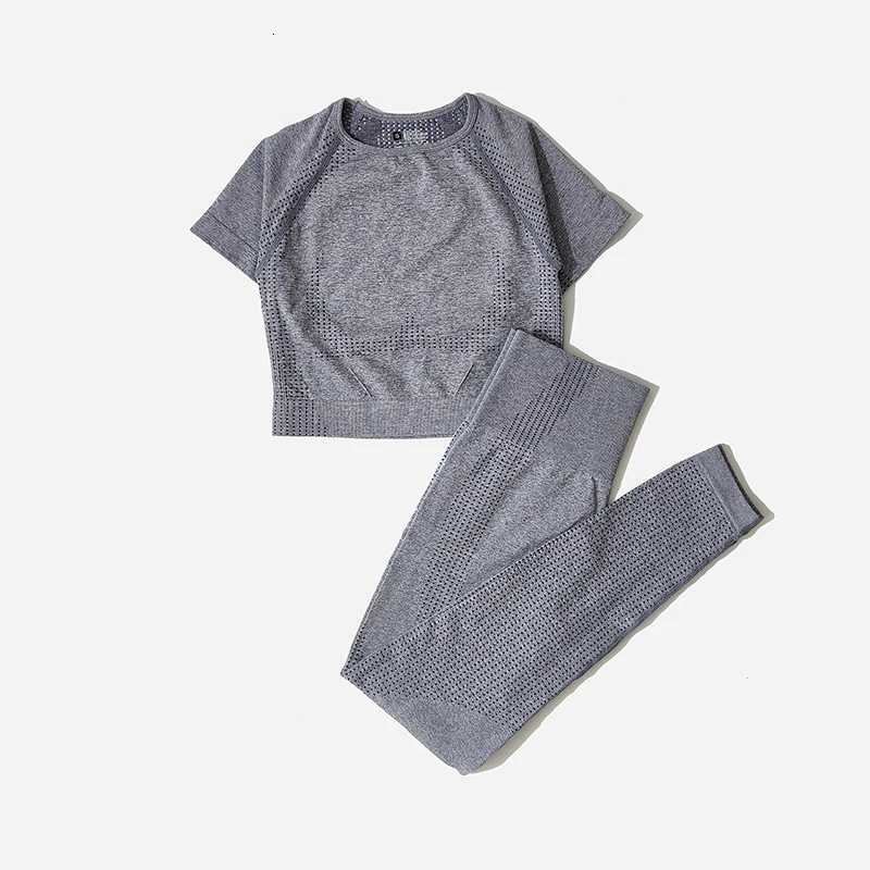 WAREBALL Seamless Yoga Set Women Workout Gym Clothes Fitness Short Sleeve Crop Top Shirt High Waist Leggings Pants Sports SuitsXJ251029