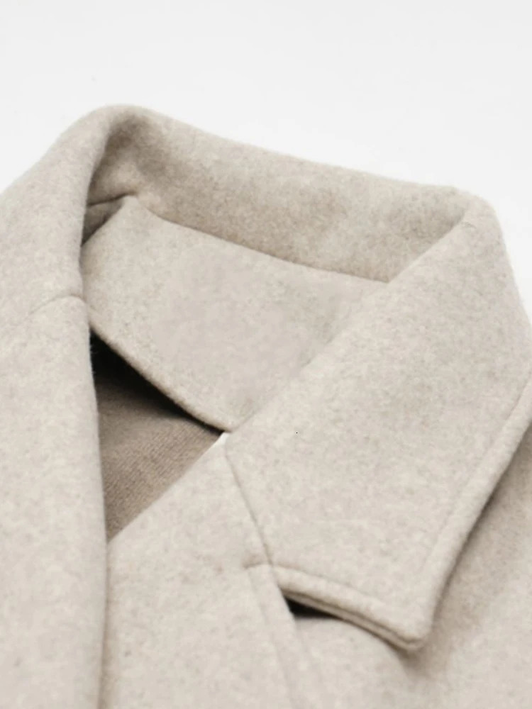 Lautaro Autumn Winter Loose Stylish Short Soft Woolen Capes for Women Tie Waist Vintage Sleeveless Cloak Coat Women 251029