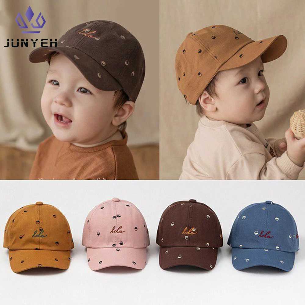 Embroidered Lola Baseball Caps Baby Boys Hats Cotton LongBrimmed Cap For Kids 636 Month HardBrimmed Childrens Hat251028