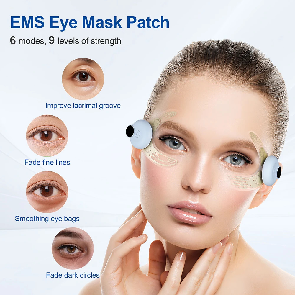 EMS Eye Mask Patch Microcurrent Eye Lifting Massager Relieves Eye Fatigue AntiEye Wrinkle Reduce Eye Bags Dark Circles Eye Care 251027