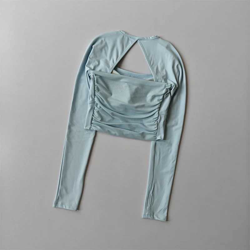 Yoga Clothes with Chest Pads Longsleeved Womens Breathable Mesh Running Training Quickdrying Tops Slim Sports Fitness ClothesXJ251029