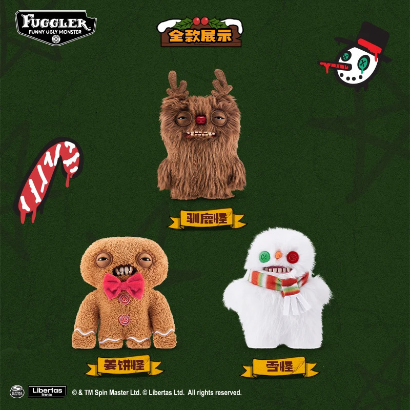 Fuggler Festive Fugg Soft Plush Doll Toy Christmas Series Reindeer Ugly Kawaii Teeth Monster Funny Children Friend Birthday Gift 251028