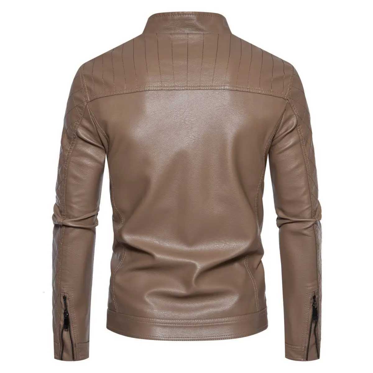 2024 AutumnWinter Mens Autumn New Motorcycle Jacket Mens Stand up Collar Slimming Business Casual JacketT251029