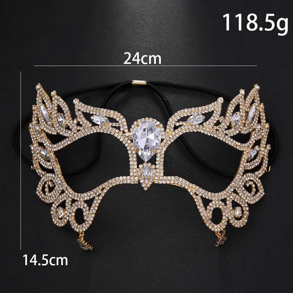 Rhinestone Tassel Veil Masks Full Face Women Chains Face Mask Masquerade Dance Party Performance Sexy Facial Accessories JewelryW251029