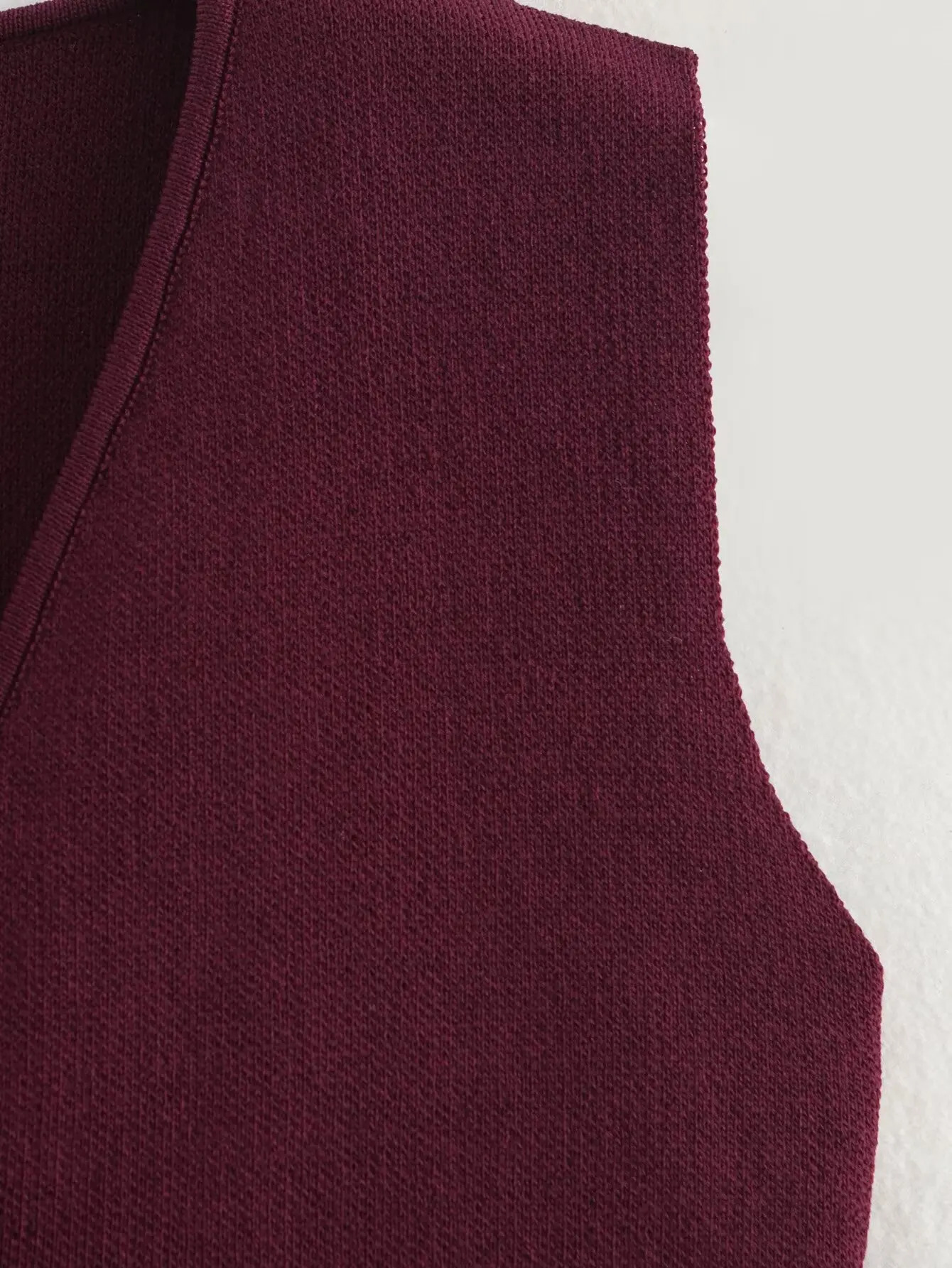 European and American style womens clothing fashion solid color Vneck button decoration vest 251029