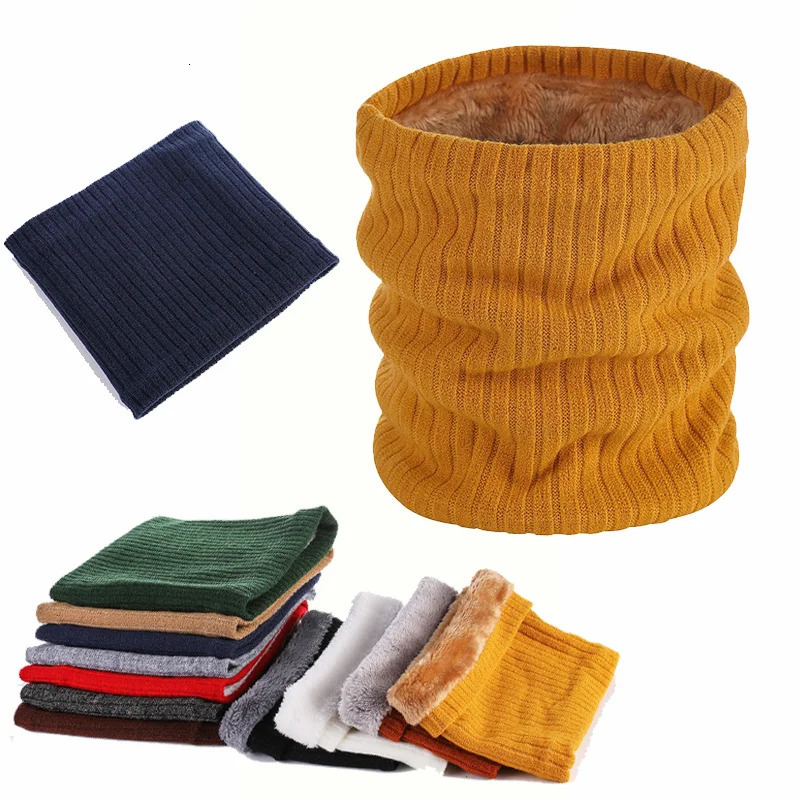 Winter Knitted Plush Thick Neck Scarf Women Men CashmerLike Collar Warm Rings Scarves Outdoor Sport Men Collar Infinity Snood 251021