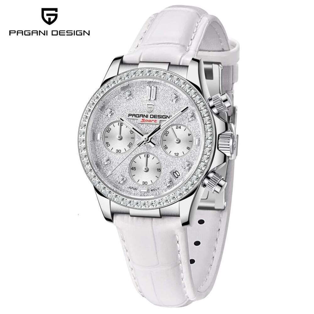 PAGANI DESIGN Fashion Diamond Face Calendar Luminous Stainless Steel Women's PD1730 Quartz Watch