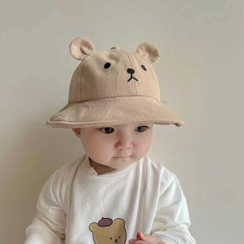 Newborn Baby Hat Infant Muslin Bucket Hat Kids Bear Ears Summer Beach Sun Caps Boys Girls Easter Hats For Toddlers 324 Months251028