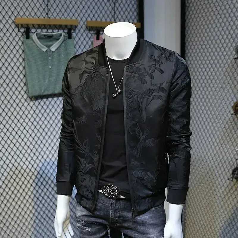 Paisely Floral Jacket Men Vintage Business Bomber Jacquard Jacket Men 2024 Fall Windbreaker Clothes Vintage Jacket Coat M5XLT251029