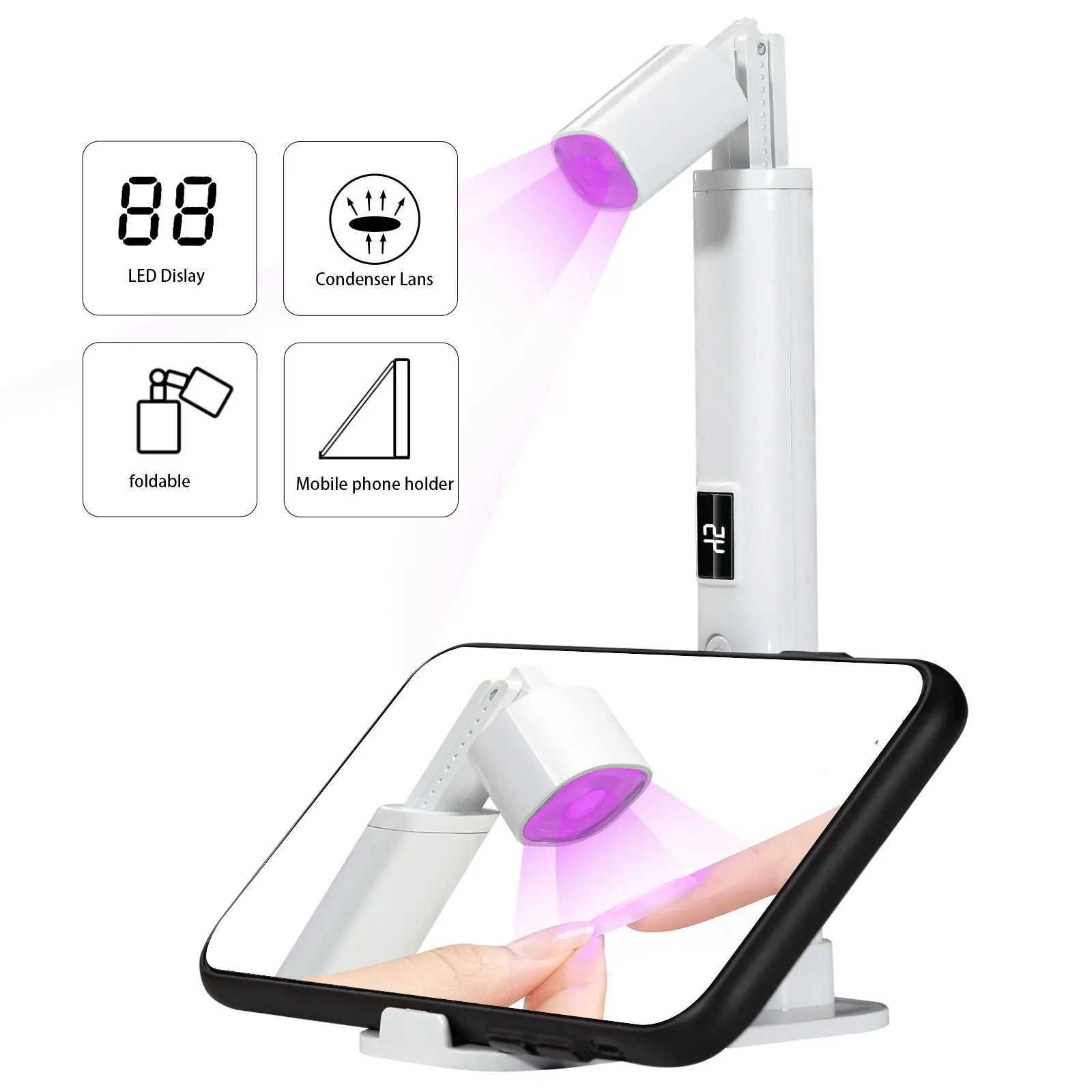 Professional Adjustable Stand Nail Lamp Cordless Rechargeable UVLED Light Mini Dryer for Home Salon Gel Polish J251117