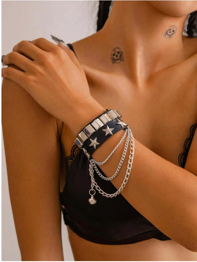 Vintage Leather Bracelets Punk Row Cuspidal Spikes Rivet Stud Wide Cuff PU Leather Punk Gothic Rock Unisex goth accessories 251028
