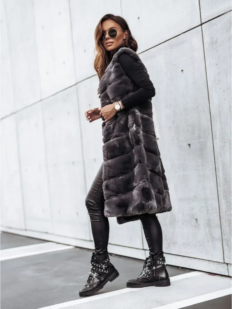 Womens Sexy Fashion Leisure Commuting Vacation Style Versatile Comfortable Long Round Neck Tank Top Coat 251029
