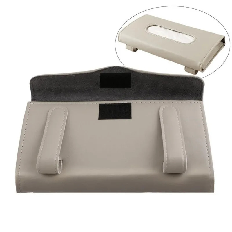Soft Leather Car Tissue Box Car Sun Visor Type Block Hanging Container Towel Napkin Holder Paper Rack Organizer Storage Bag 251029