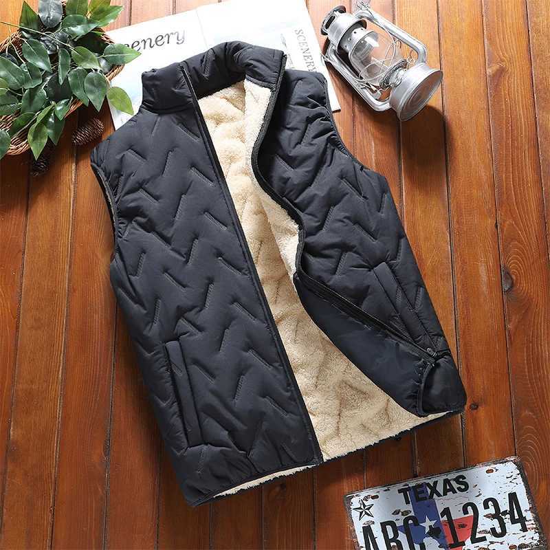 Autumn Winter Fashion Mens Padded Vest Jacket Casual Thick Waistcoat Warm Standing Collar Sleeveless Puffer Jackets Mens Tops W251029