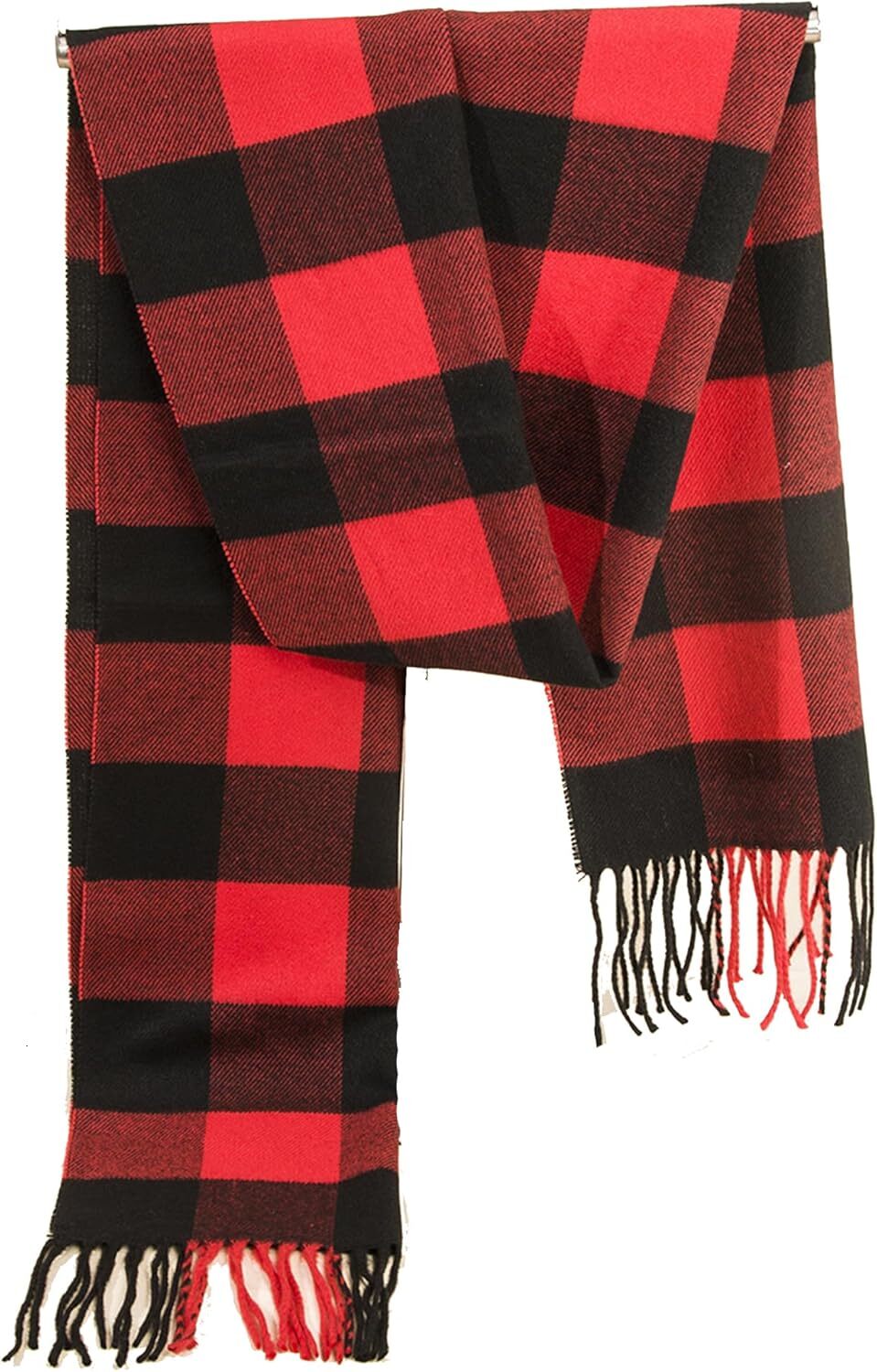 Custom Women Men Tartan Red Check Christmas-Scarf Winter Soft Warm Buffalo Plaid Long Scarves Scottish Lattice Wraps 72x12 in
