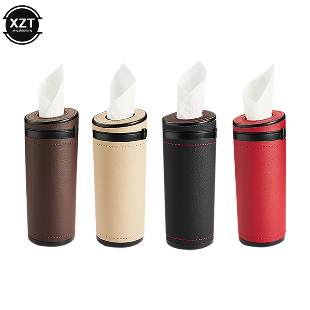 Multifunction Car Tissue Box Cover Holder Auto Round Paper Tube Safety Broken Window Tissue Cup with Safety hammer Auto Interior 251029