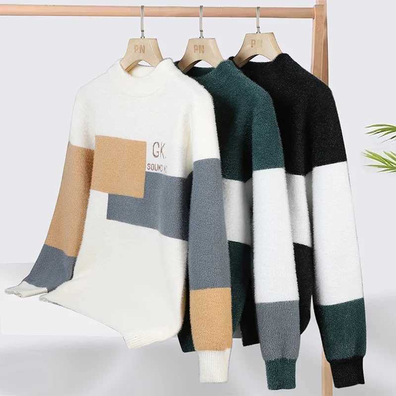Sweater Mens Autumnwinter Crewneck Bottom Knit Mens Soft Waxy Thermal Top Mens Sweater Jumper Comfortable Stylish J251029
