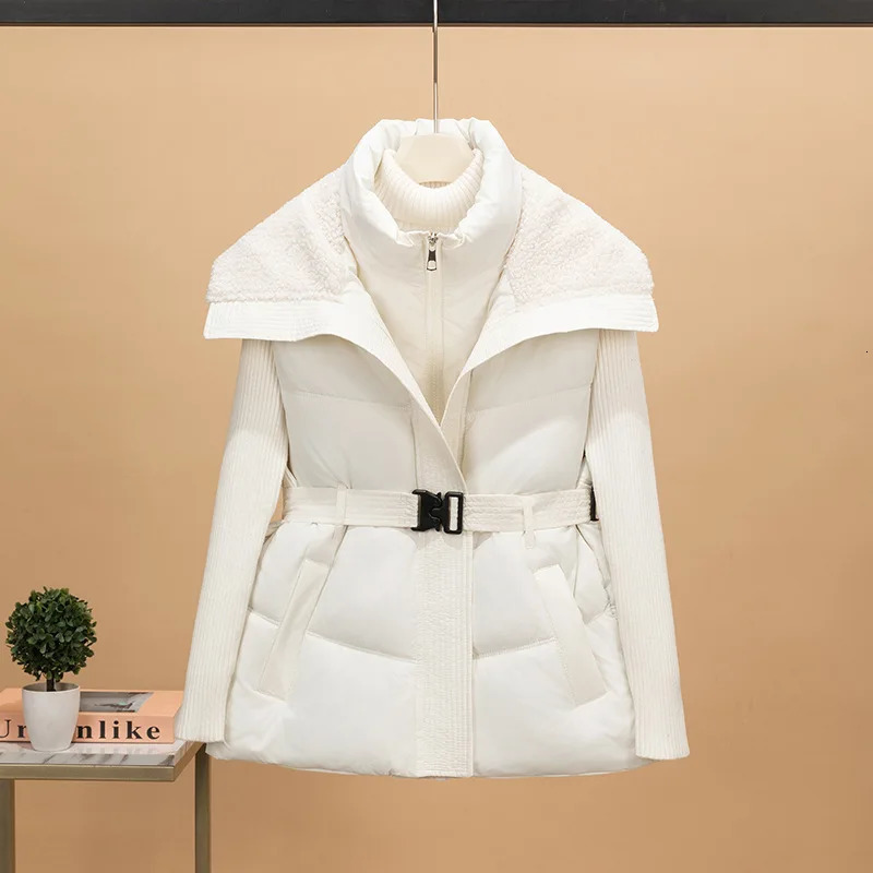 Womens Spliced Lamb Wool Vest Jacket Loose Down Cotton Padded Fuzzy Fleece Oversized Sleeveless Sherpa 251027