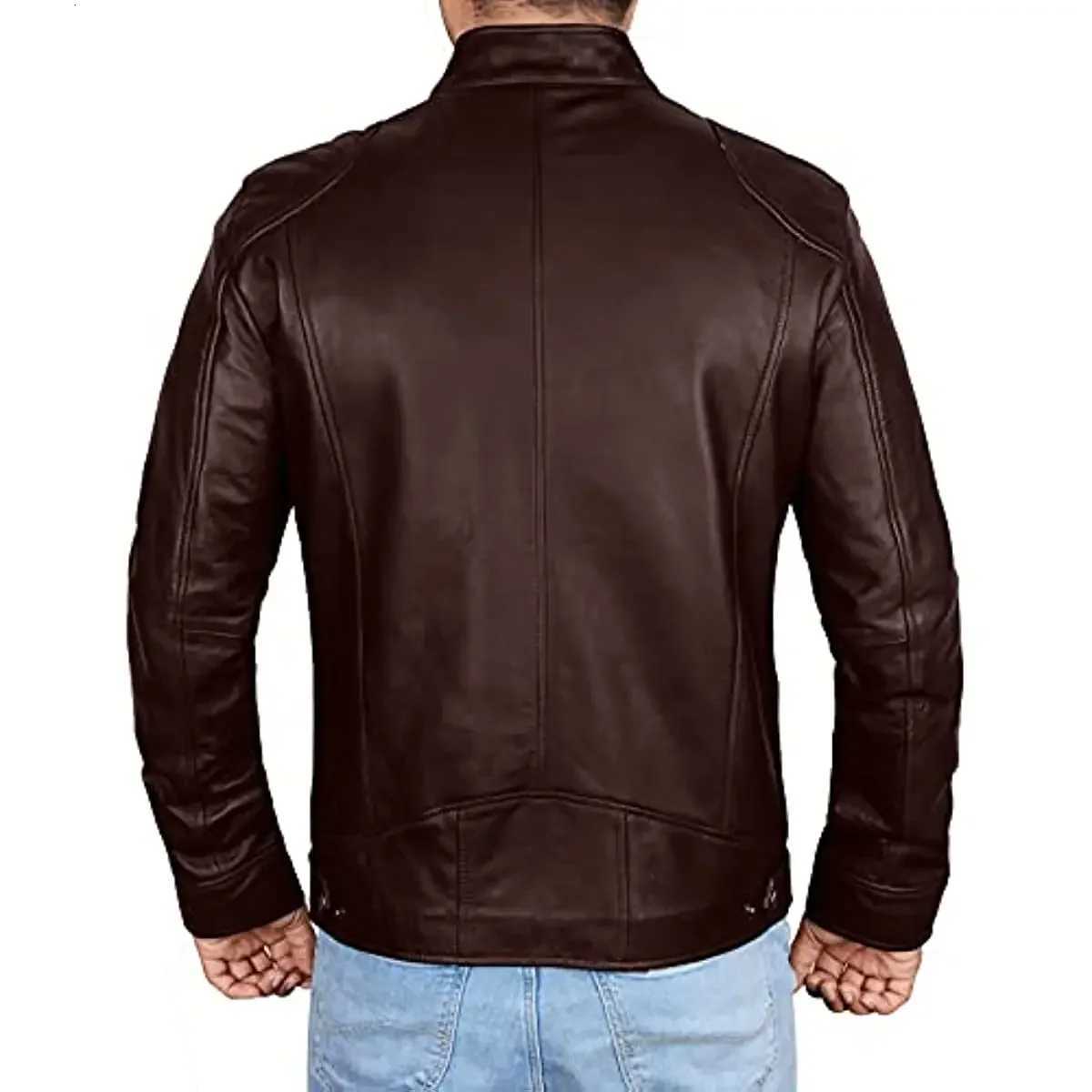 Mens Fashion Leather Jacket Slim Fit Stand Collar PU Jacket Male Antiwind Motorcycle Lapel Diagonal Zipper Jackets Men 5XLT251029