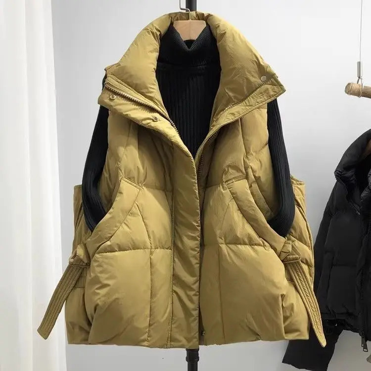 Womens Puffer Vest Fall Casual Stand Collar Lightweight Bodywarm Sleeveless Zip Up Padded Jackets Outerwear Coat Women 251027