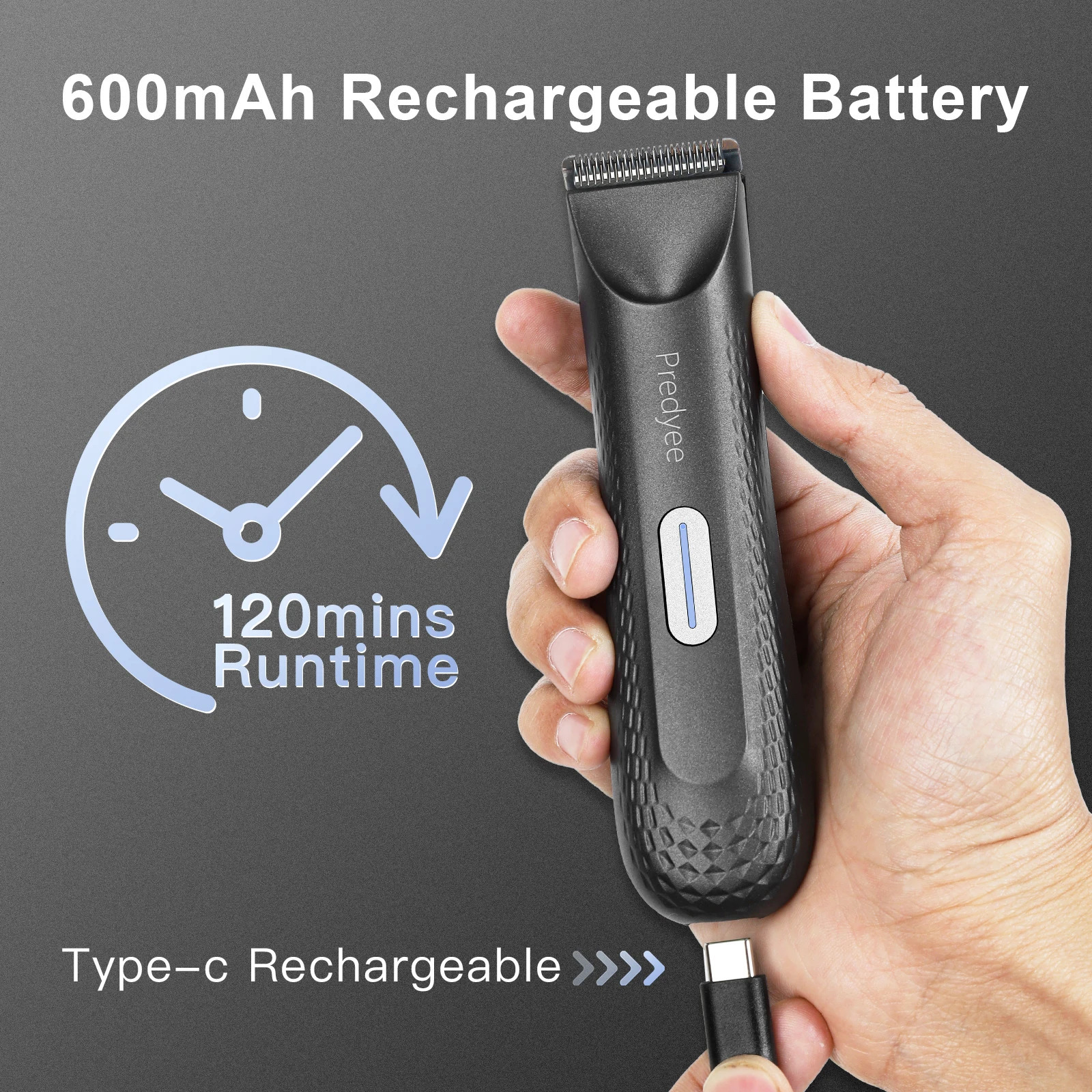 Electric Trimmer for Mens Groin Hair Versatile Body Groomer and Waterproof Pubic Hair Trimmer with Replaceable Ceramic Blade 251029