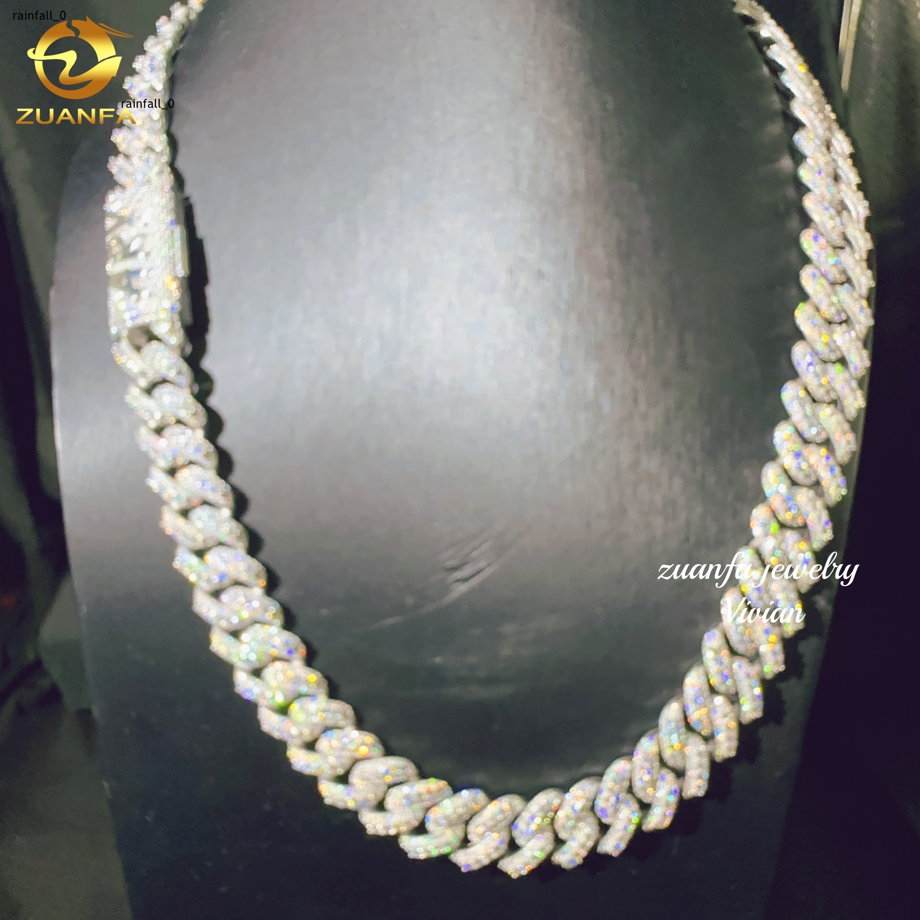 Iced Out VVS Moissanite Diamond 15MM Width Necklace Bracelet Silver 925 Hip Hop Miami Jewelry Custom Cuban Link Chain