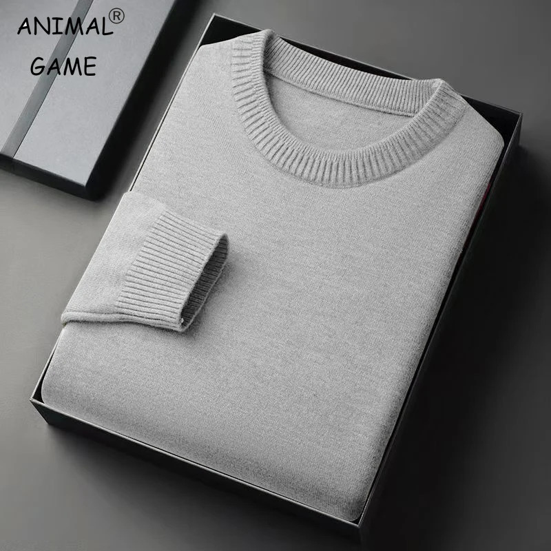 Mens CrewNeck Pullover Sweater Long Sleeve Knitted Sweaters Vintage Lightweight Sweatshirts Soild Color Casual Jacket Coats 251029