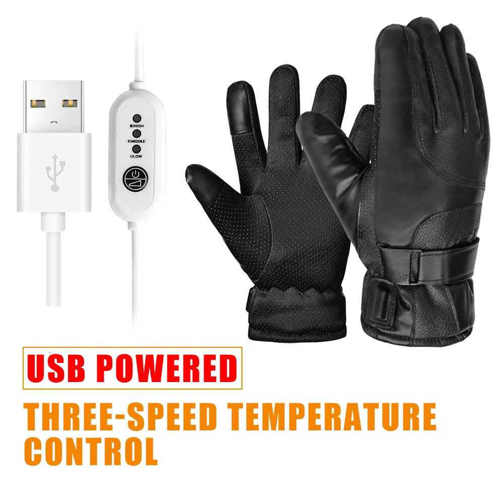 Windproof Winter Sports MittenMobile Power Bank not includedOutdoor Camping Hand Warmer Gloves Electric Heated Skiing 251013
